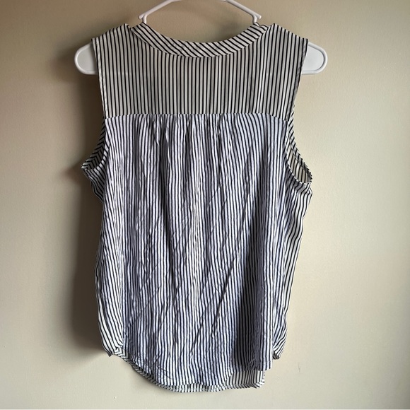 Loft Striped Popover Mixed Media Tank Top - Picture 3 of 4